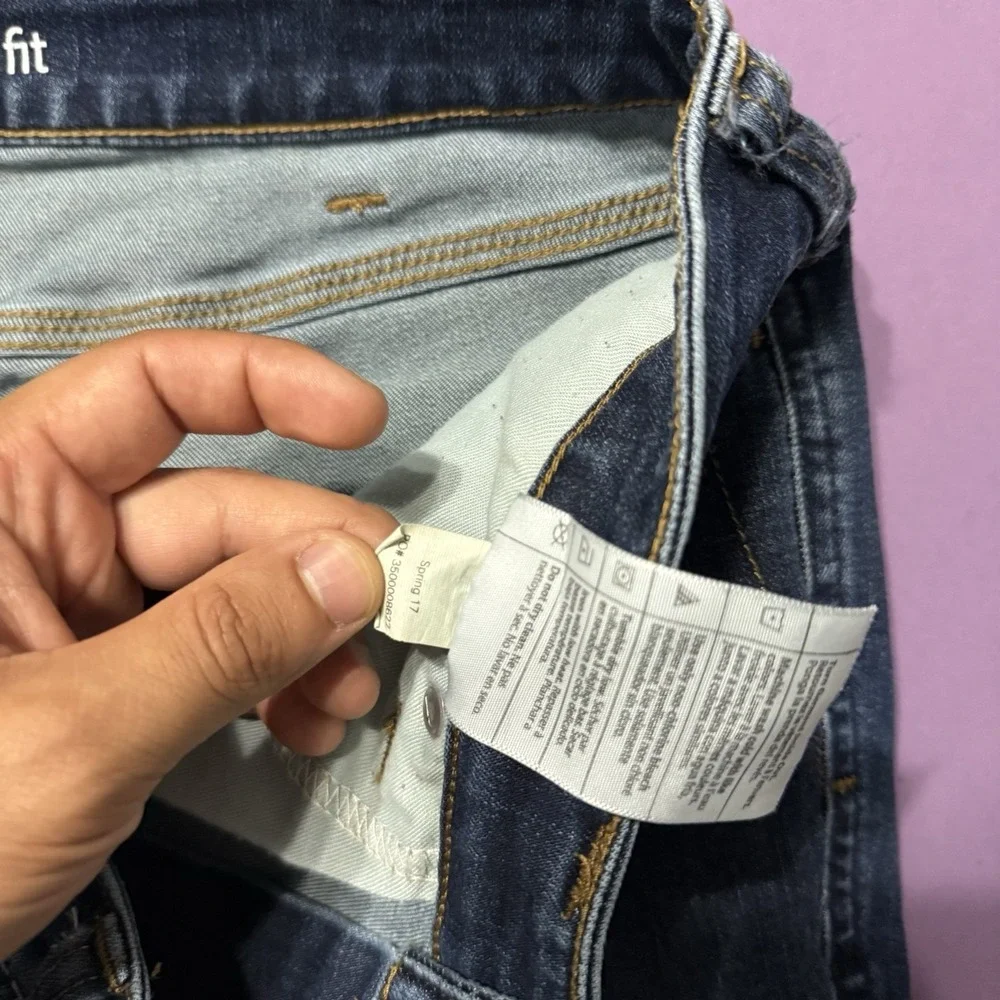 Carhartt Jean Shorts Slim Fit Skinny Leg Dark Blue Cuffed Stretch Women's 12
